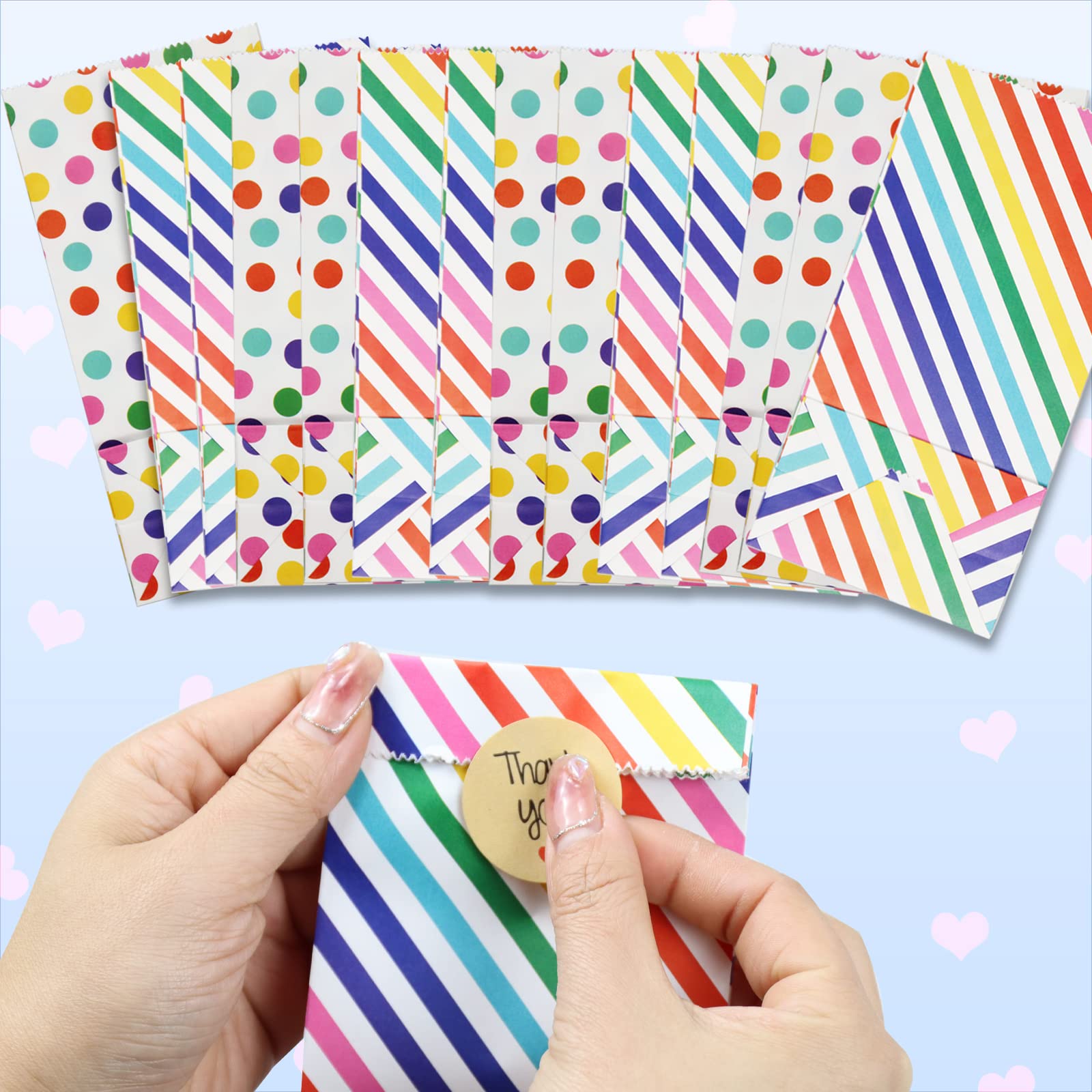 Williyatt 30 Sacchetti Regalo In Carta Per Compleanno Bambini: Buste Colorate Con Manici, 20x14x8 Cm, 6 Colori (Viola, Rosa, Arancio, Giallo, Verde, Blu)