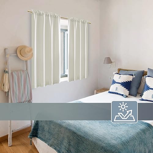 Miniatura 5 de PANELSBURG Cortinas cortas de 42 pulgadas para ventana de cocina, sala de estar, cortinas con aislamiento térmico para invierno, juego de 2 paneles,