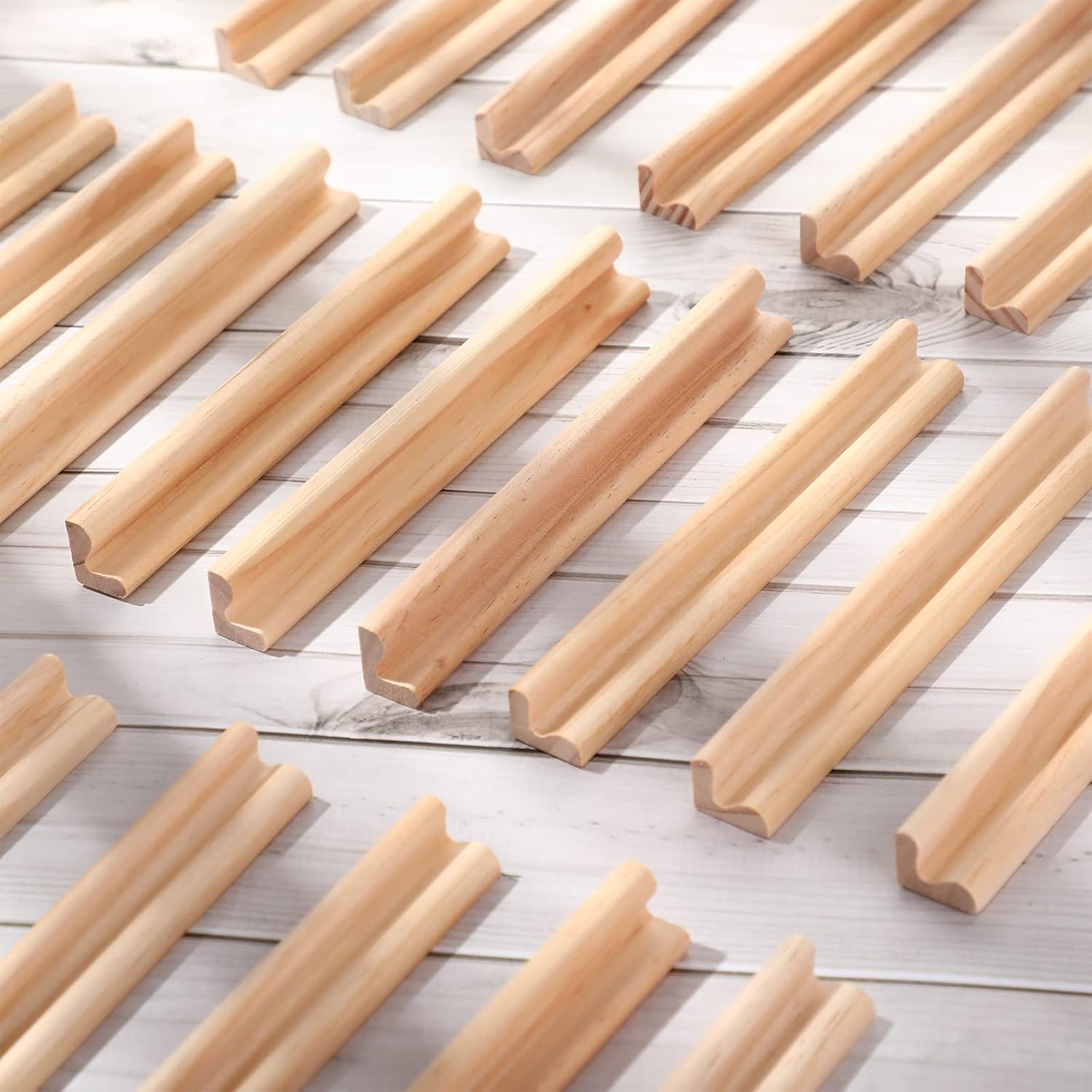 Sumind 32 Pack Wooden Tile Holders Letter Replacement Wood Racks Tile Holders Smooth Trays for Letter Tiles Crafts and Game Stands, 7.36 x 1 x 0.66 Inch