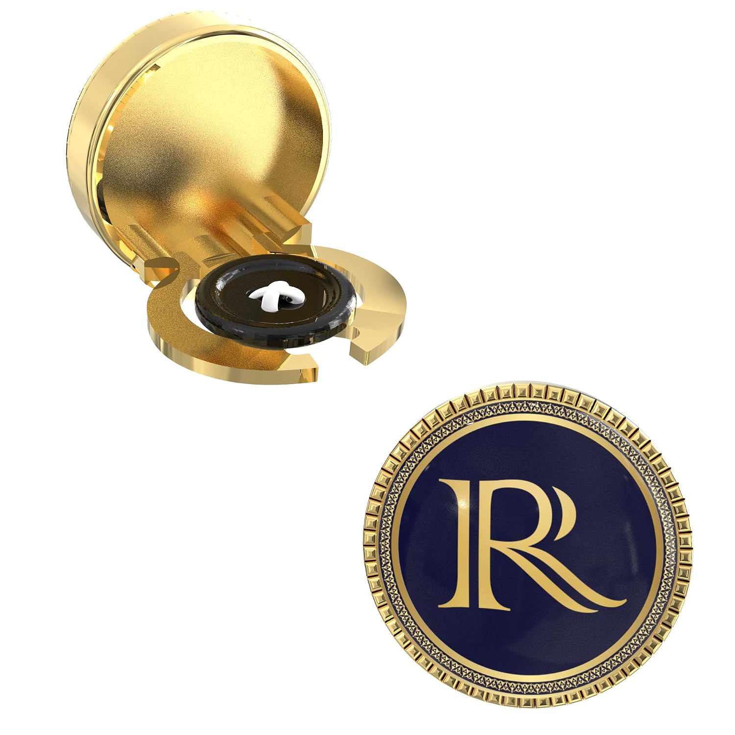 18K Yellow Gold Colour Plated Snap on Button Cover Cufflinks for Men - Stylish Accessories for Casual & Formal Shirts - Id... - Review, Price and Buying Guide