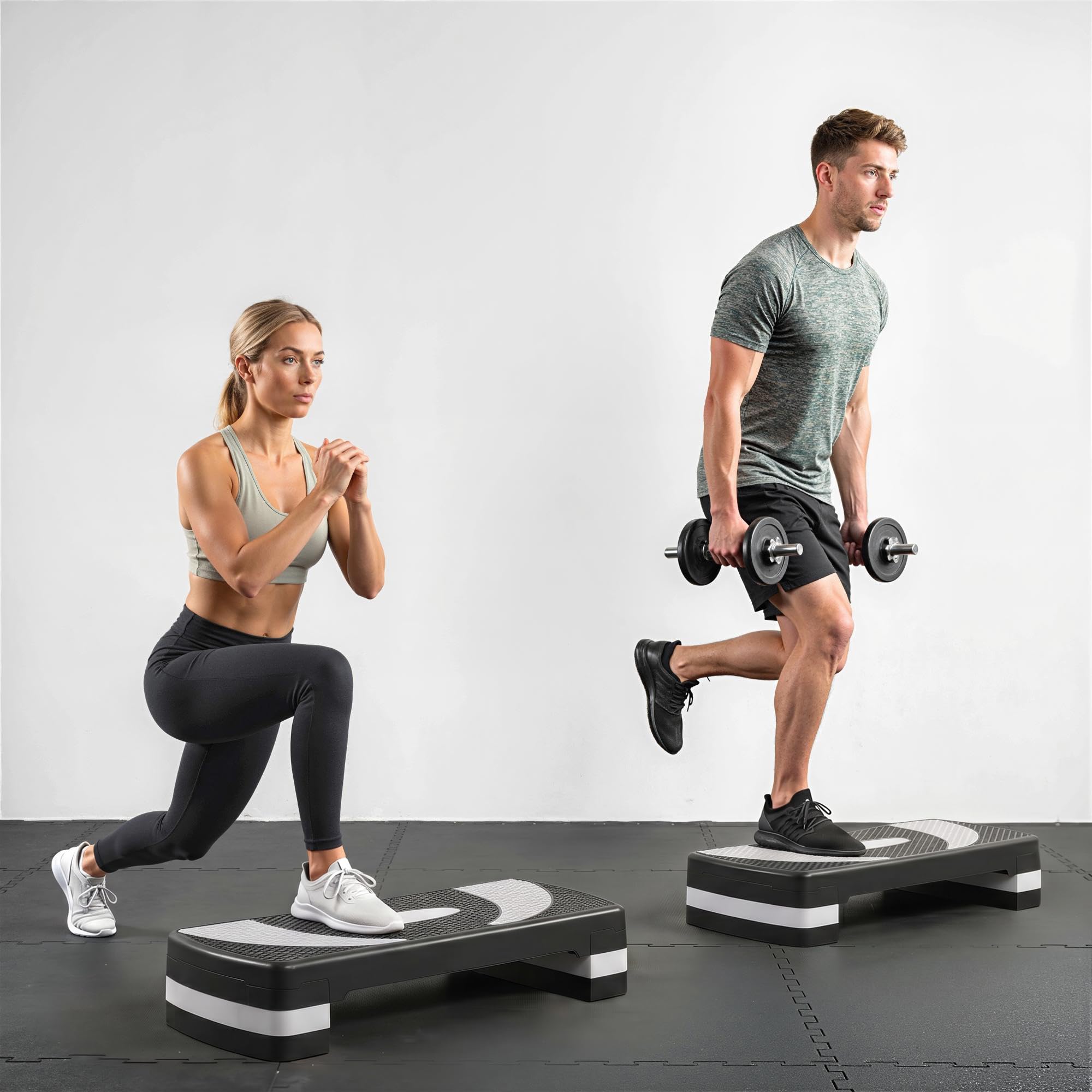 HOMCOM Stepper Fitness Aérobic Hauteur réglable 10/15/20 cm Surface antidérapante 80 x 31 x 20 cm
