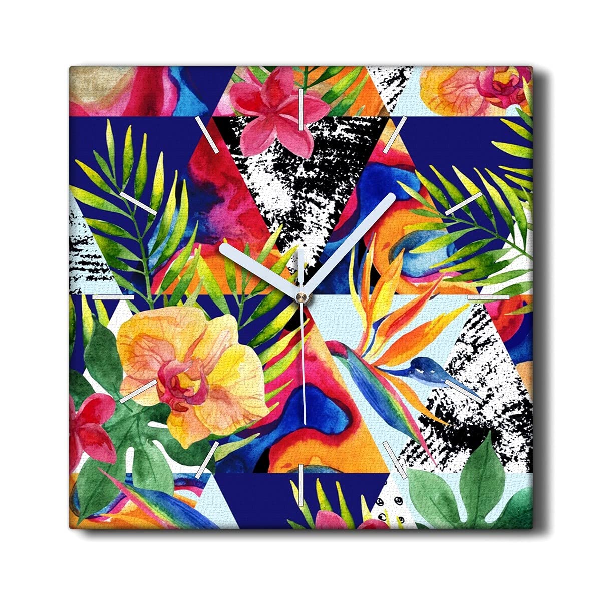 Horloge de salon fleurie decoration murale zen et silencieuse