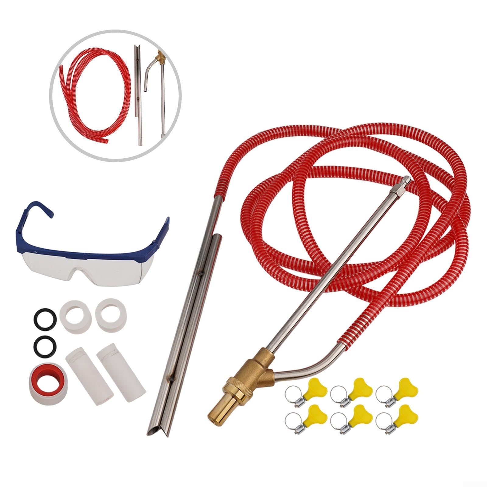 Kit di sabbiatura per idropulitrice con 4 ugelli per rimozione della ruggine per rimuovere la vernice, incisione su vetro, per preparazione di superfici da 1/4 di pollice, connessione rapida