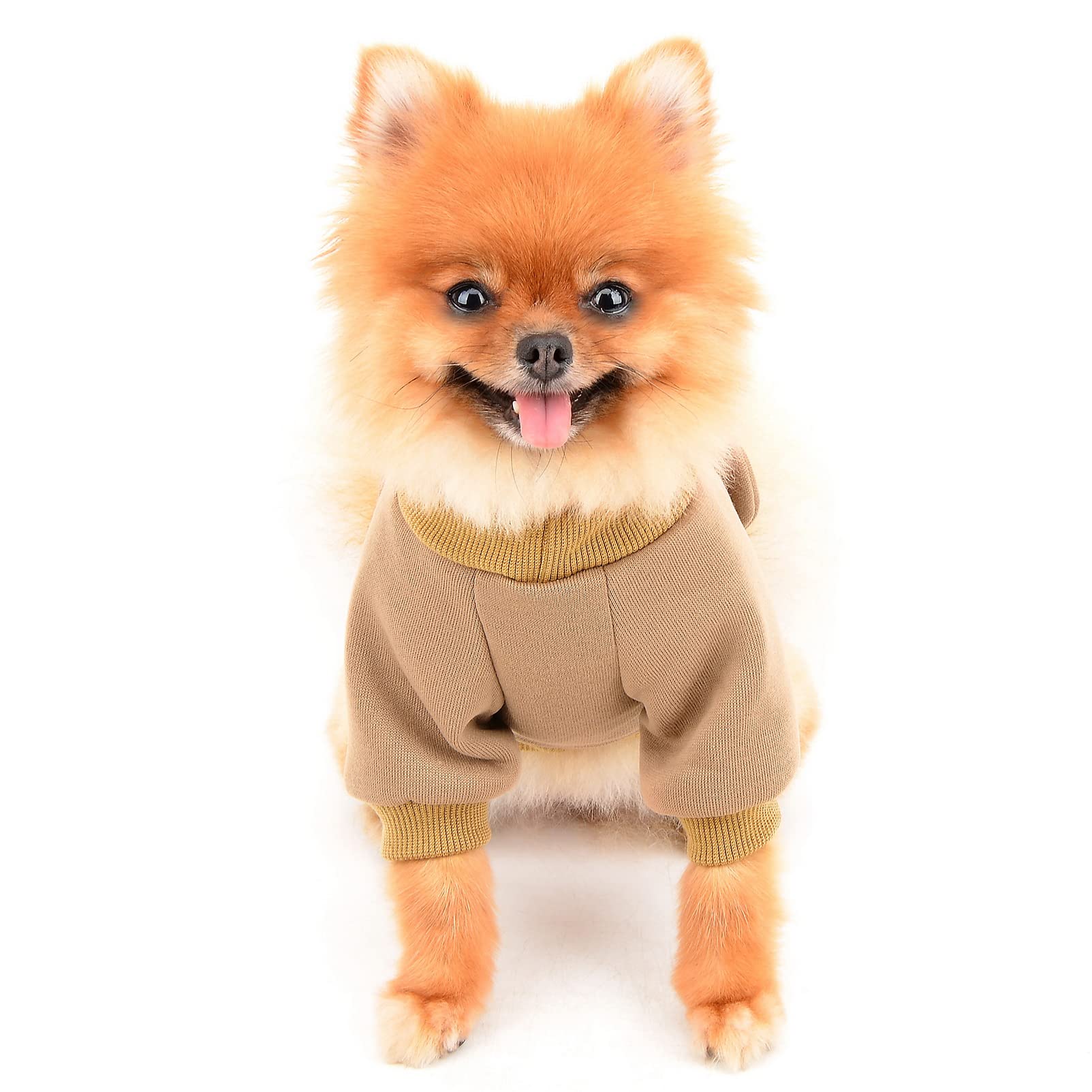 SMALLLEE_LUCKY_STORE Puppy Fleece Sweatshirt Pullover Jumper Sweater Cute Bear with Ears for Small Medium Dogs Cat Boy Girl Yorkie Chihuahua Kitten Warm Autumn Winter Clothes,Brown,XL - Image 3