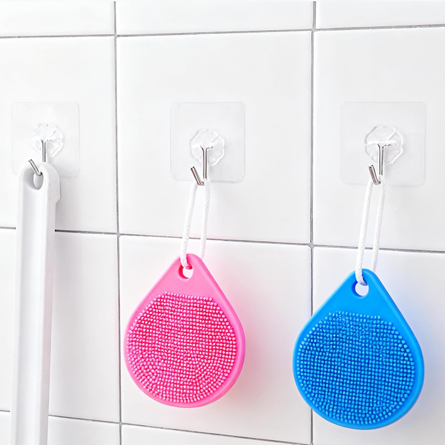 10 Pack Adhesive Wall Hooks, Heavy‑Duty Clear Self‑Adhesive Storage Hooks, Waterproof No‑Drill, Removable Sticky Hooks for Bathroom, Kitchen, Shower, Ceiling, Door, Home Organizer