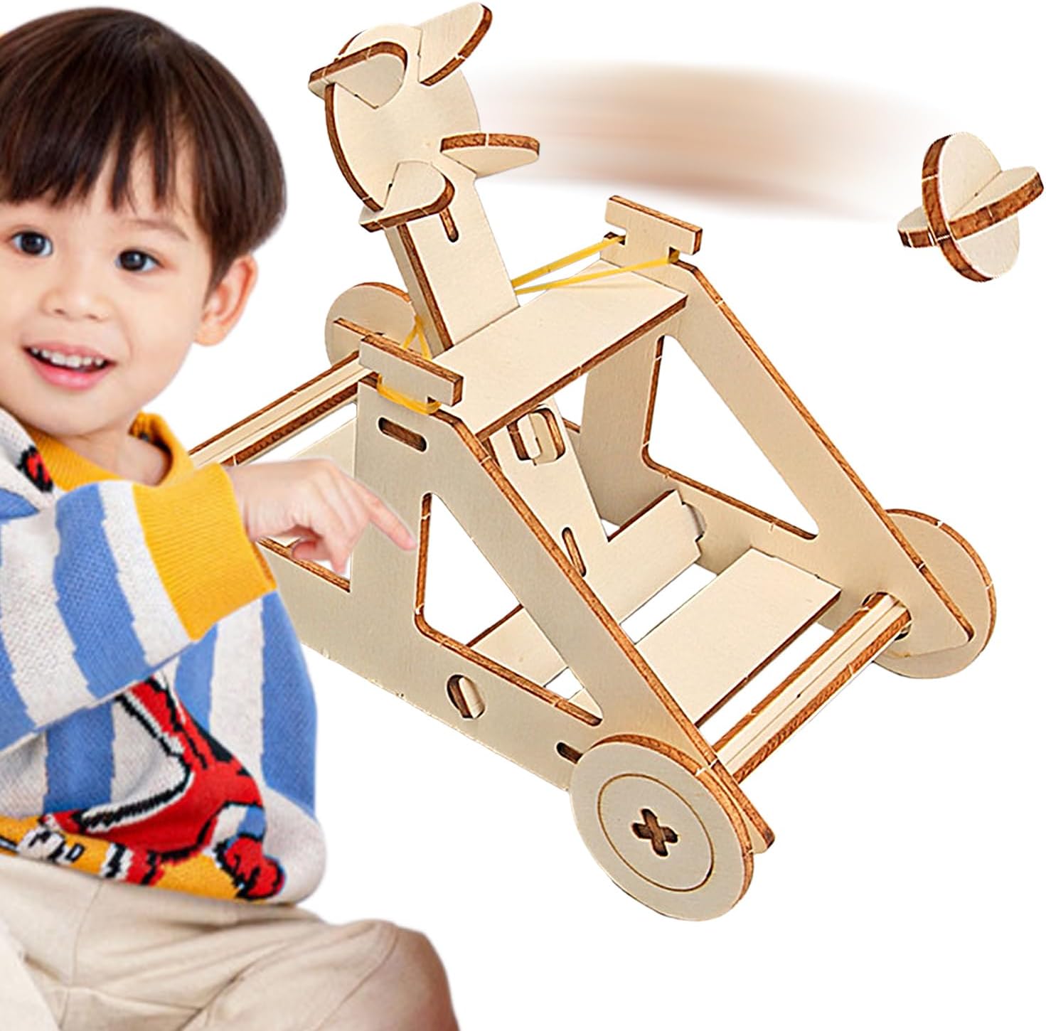 Catapult Kit - 24.5×17×3cm DIY Model | Trebuchet kit Building Toys with Assembly Instructions, Physics Learning, STEM Projects, Tabletop Game Model Kits | School Home Activities