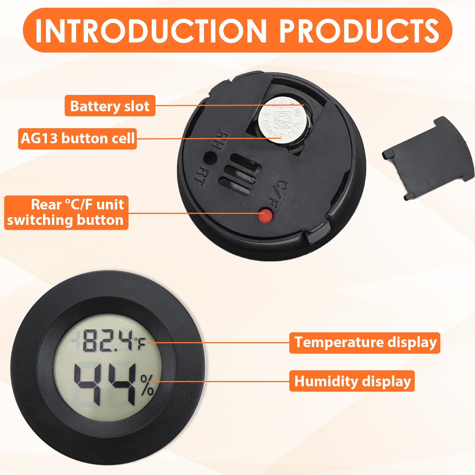 LCD Digital Hygrometer and Thermometer, Humidity Gauge for Greenhouses Dehumidifiers, Humidifiers, Basements, Babyrooms - Image 3