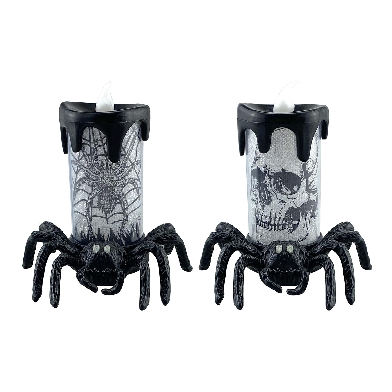 carotoe Halloween LED Spiders Light with Realistic Skull Designs for Haunting House Parties Decoration Flameless Lamp Eerie Halloween Party Decorations