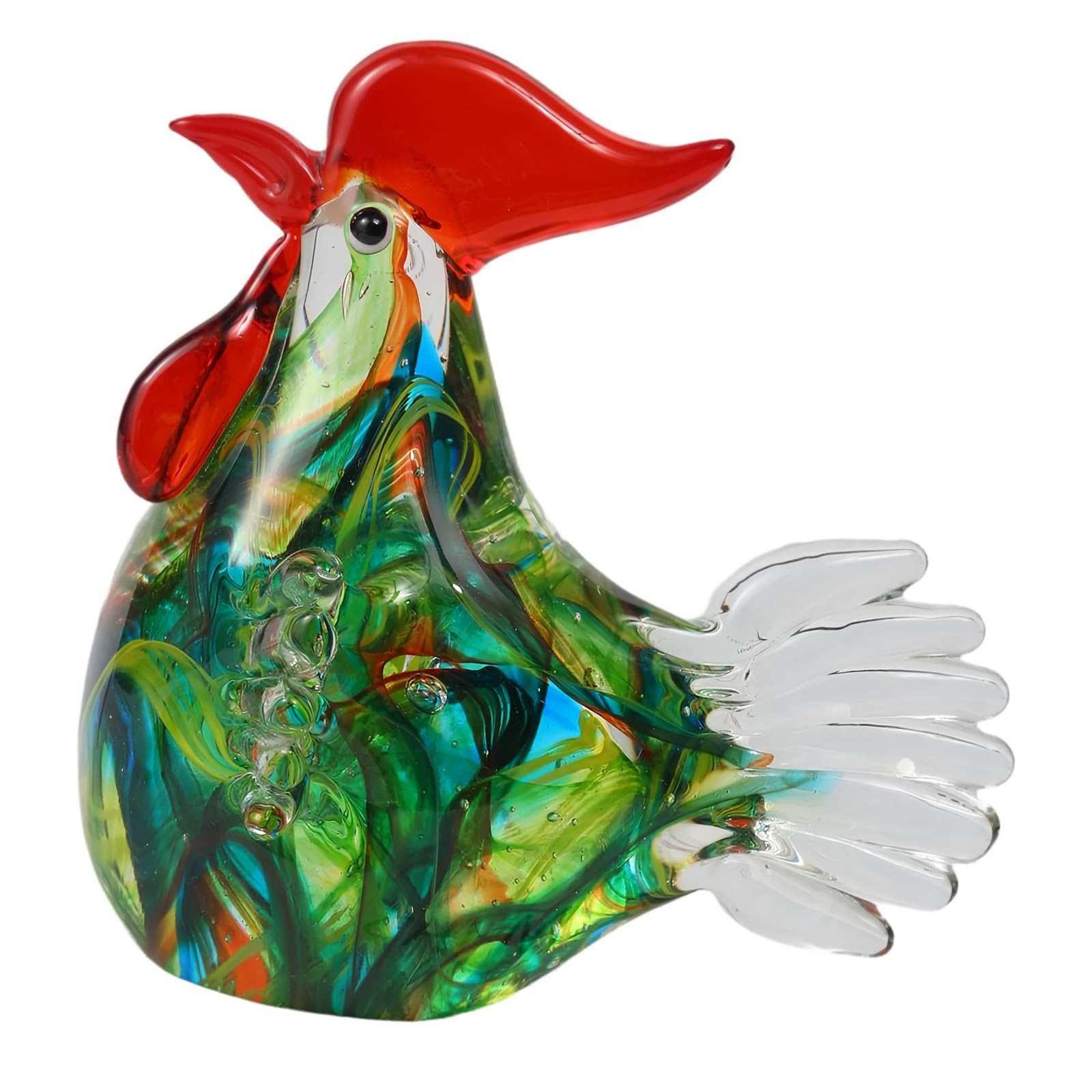 Figuras de pollos de cristal para decoración de terrazas, mesas y zonas exteriores