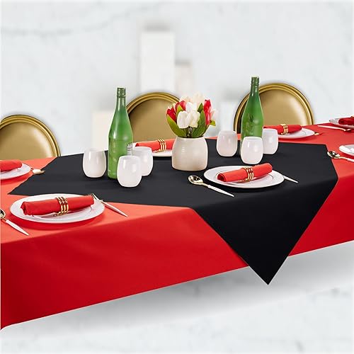 Miniatura 5 de Servietto Mantel desechable para mesa cuadrada o redonda, paquete de 25 manteles de papel blanco similar al lino de 40 x 40 pulgadas para mesa de