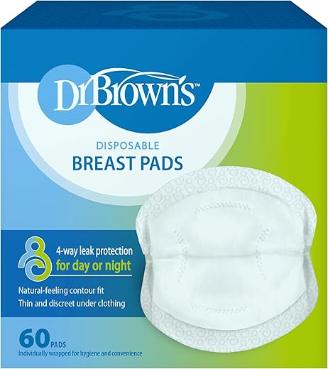 Dr. Brown's 170179.4 - Discos absorbentes desechables, 60 unidades, negro, Normal