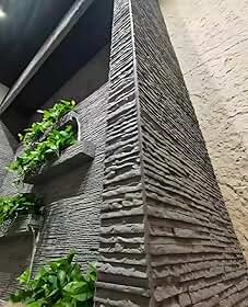 Painéis de parede de pedra sintética 3D, pedra flexível, impermeável e anti-infiltração, azulejo exterior interior leve para arte doméstica, paredes de destaque, fundo de TV (preto, 1 amostra)