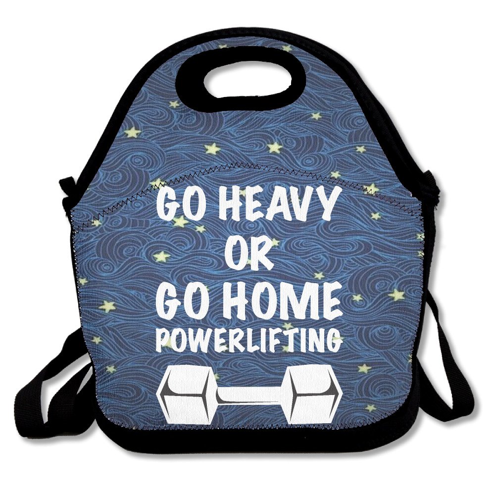 Ville Go Heavy Or Go Home Powerlifting Lunch Bag Adjustable