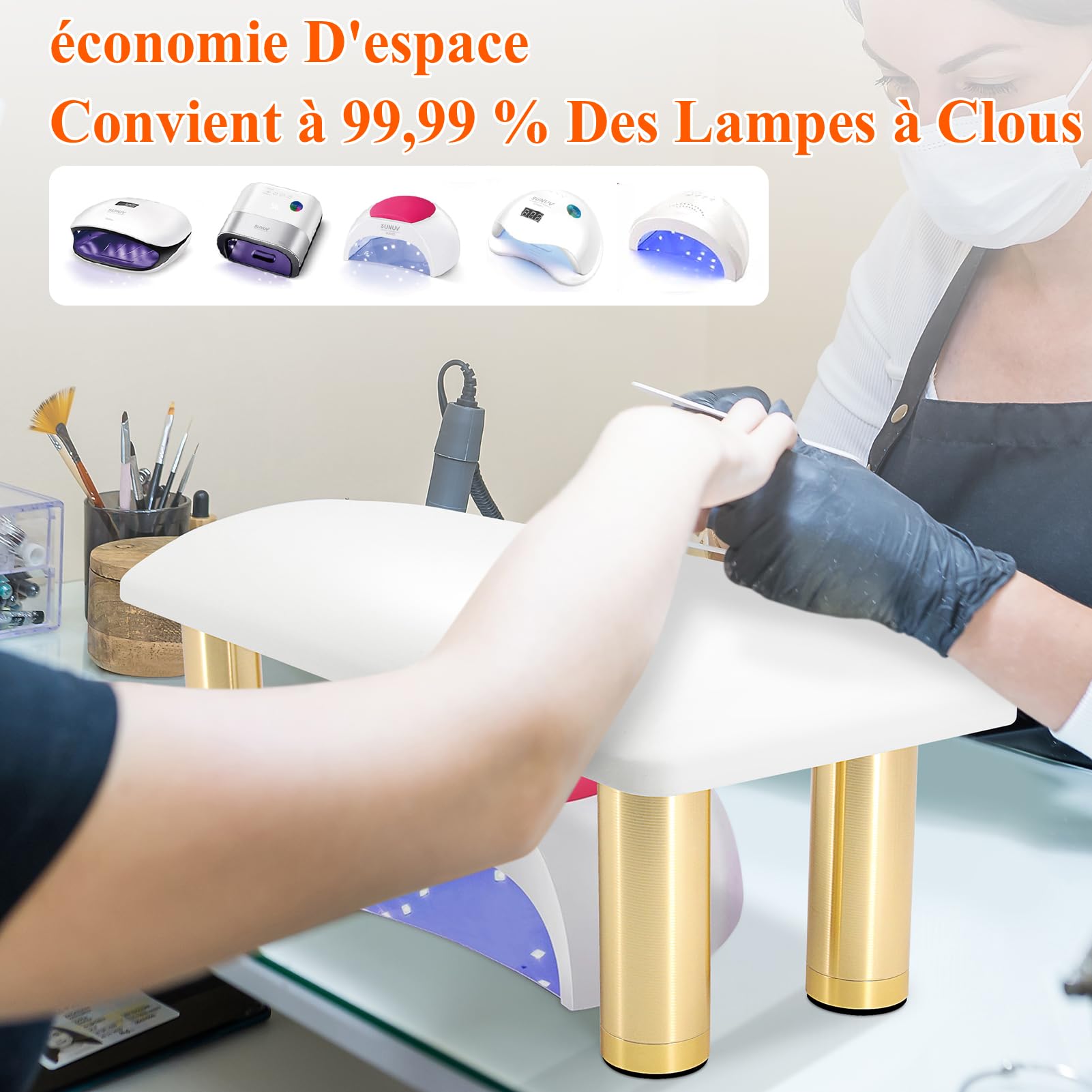 Repose Main Manucure, Réglable en Hauteur Repose Main Ongle, Professionnel Oreiller à main pour Repose-bras à Ongles, Coussin Manucure Coussins Repose-Main Pour Manucure Femmes Filles, HR601