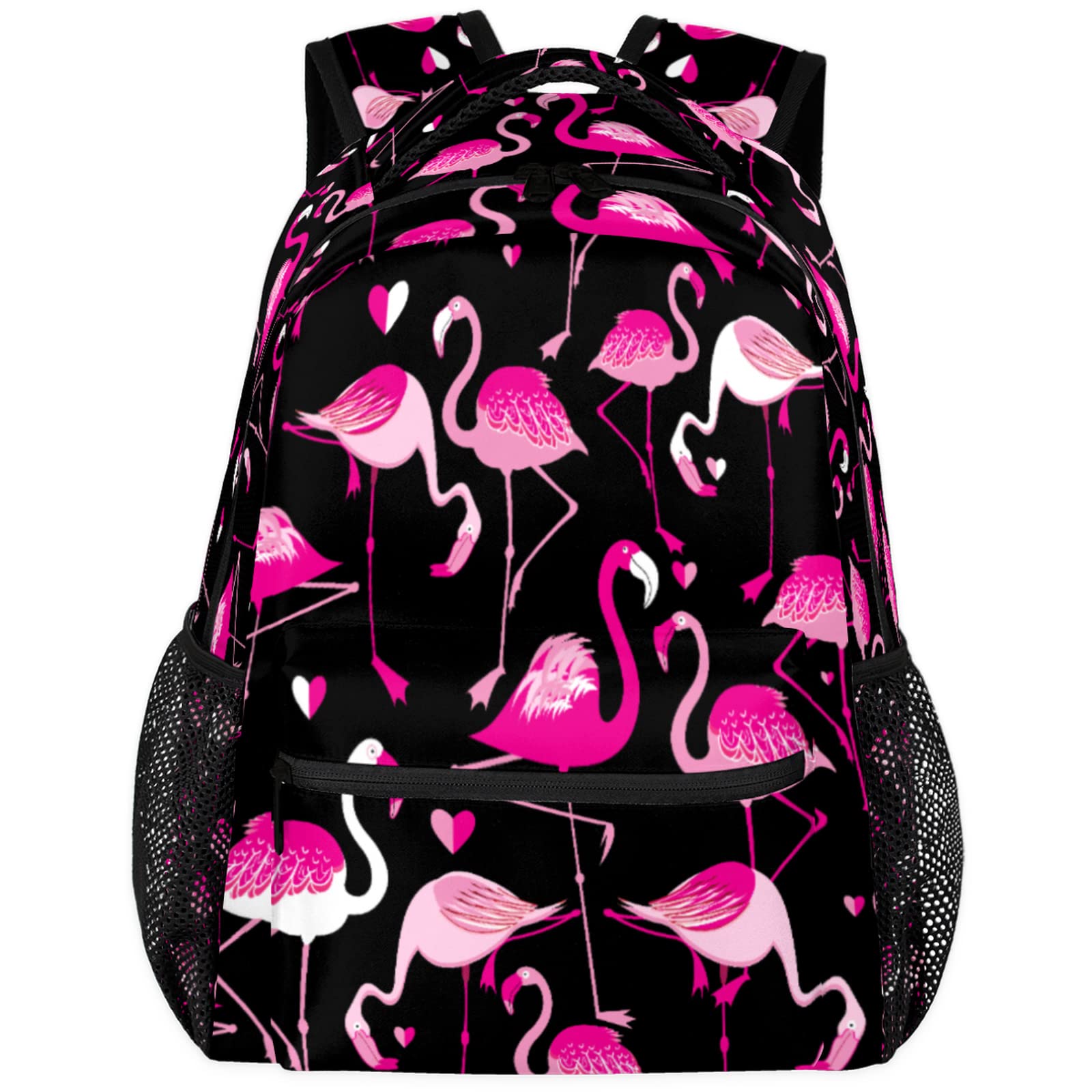 Pardick Backpacks Boys Girls, Kawaii Pink Flamingo Lightweight School Backpack Laptop College Bookbag, Travel Casual Daypack, Hiking Camping Computer