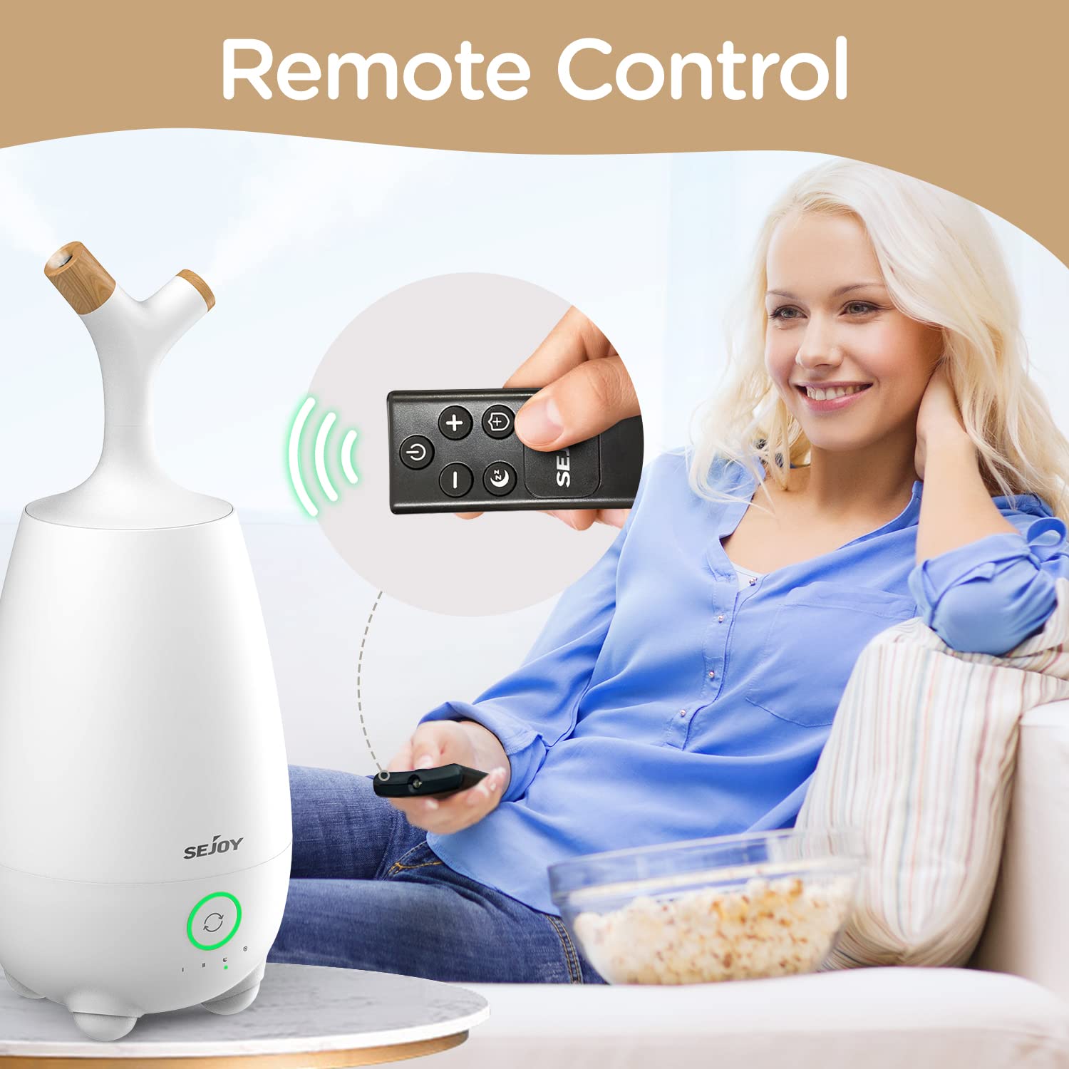Umidificatore Ambiente 5L Umidificatore Ultrasuoni Silenzioso per Bambini Piante Riempimento Superiore Nebbia Fredda Umidificatore per Casa Ufficio con Diffusore Di Oli Essenziali e Telecomando