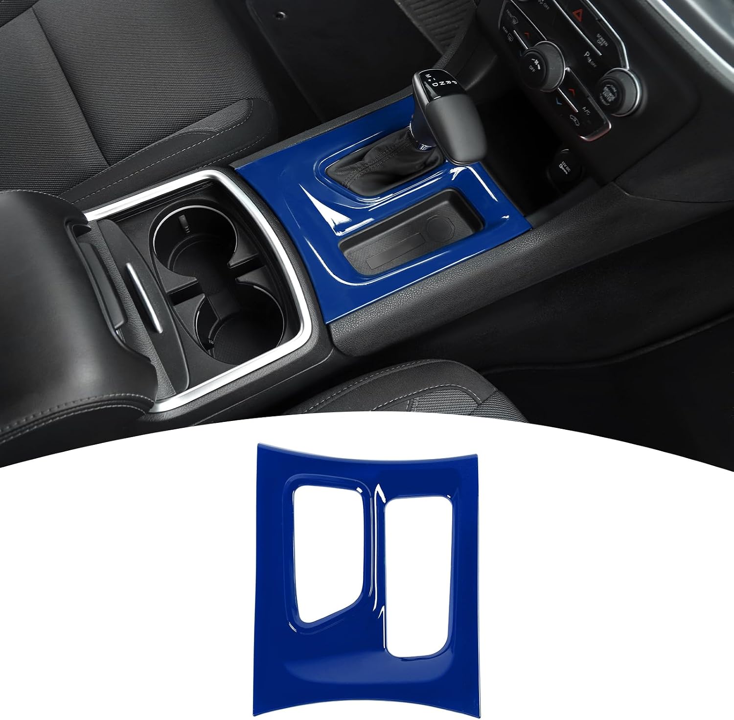 for Charger Gear Shift Panel Cover Trim Fit for Dodge Charger 2015-2023 Blue Interior Accessories 1pc