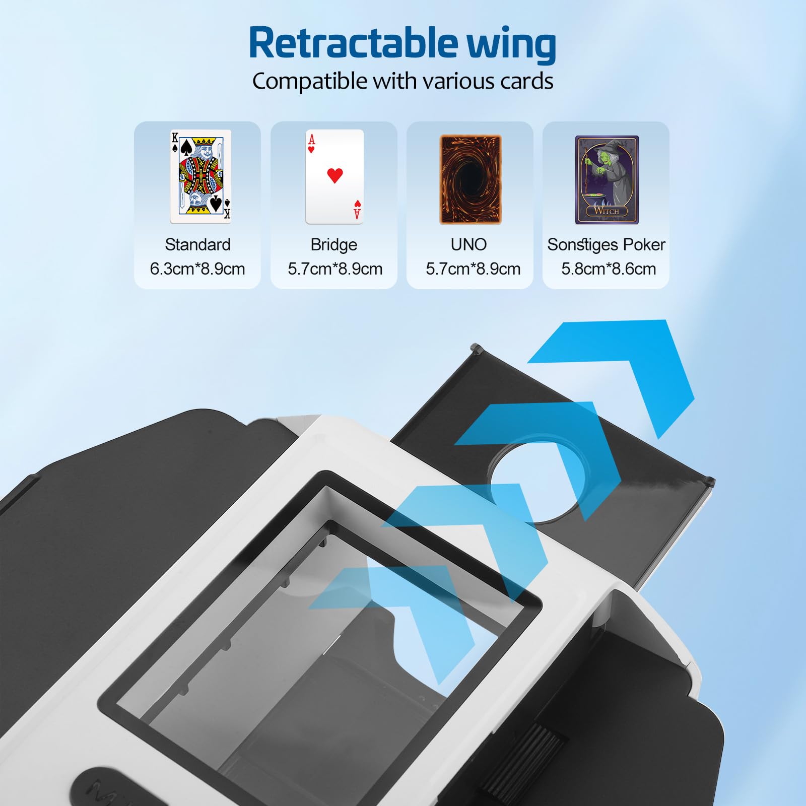 Barajador De Cartas Automático, Repartidor De Cartas Eléctrico Para 1-2 Barajas, Repartidor De Cartas, Recargable 2000mah, Barajador De Cartas Con Automático Y Manual Para Poker Uno Blackjack Skip-Bo