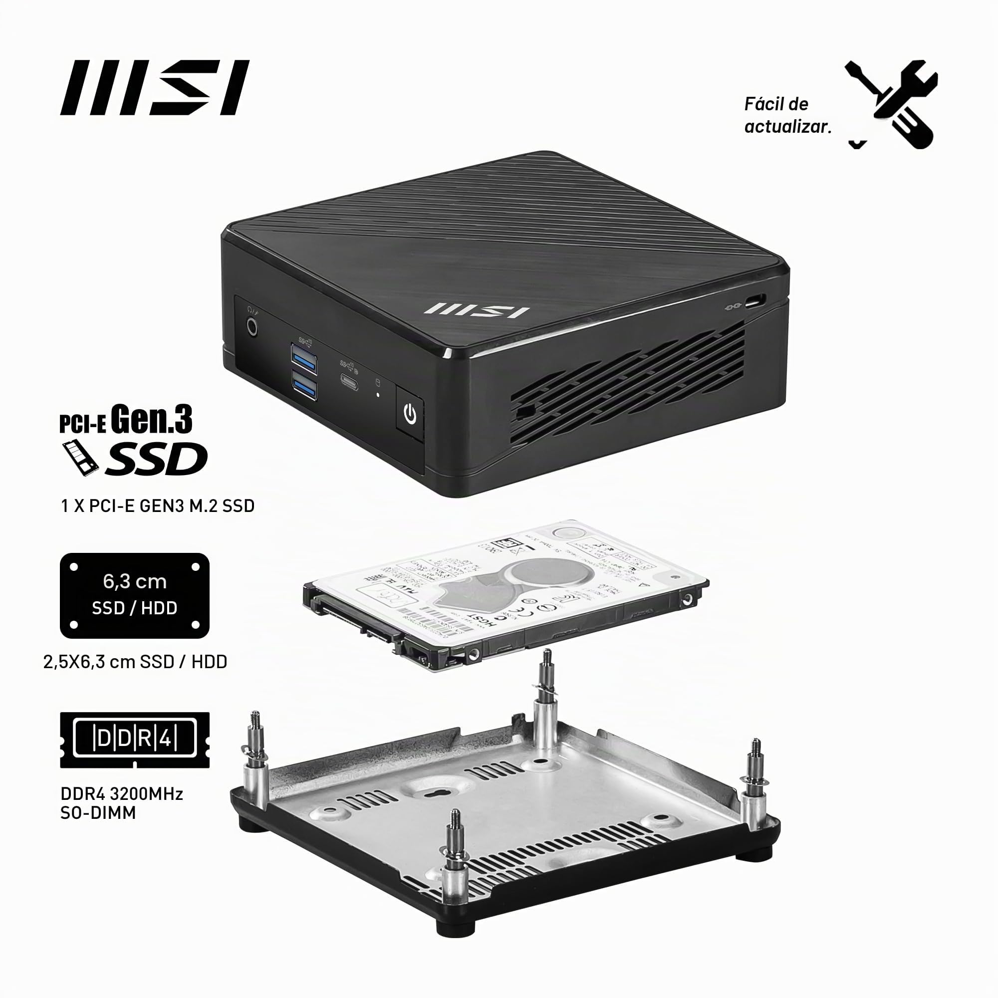 Notebook Marca MSI Modelo MSI Mini PC Barebone Cubi N ADL-001BEU Intel N200