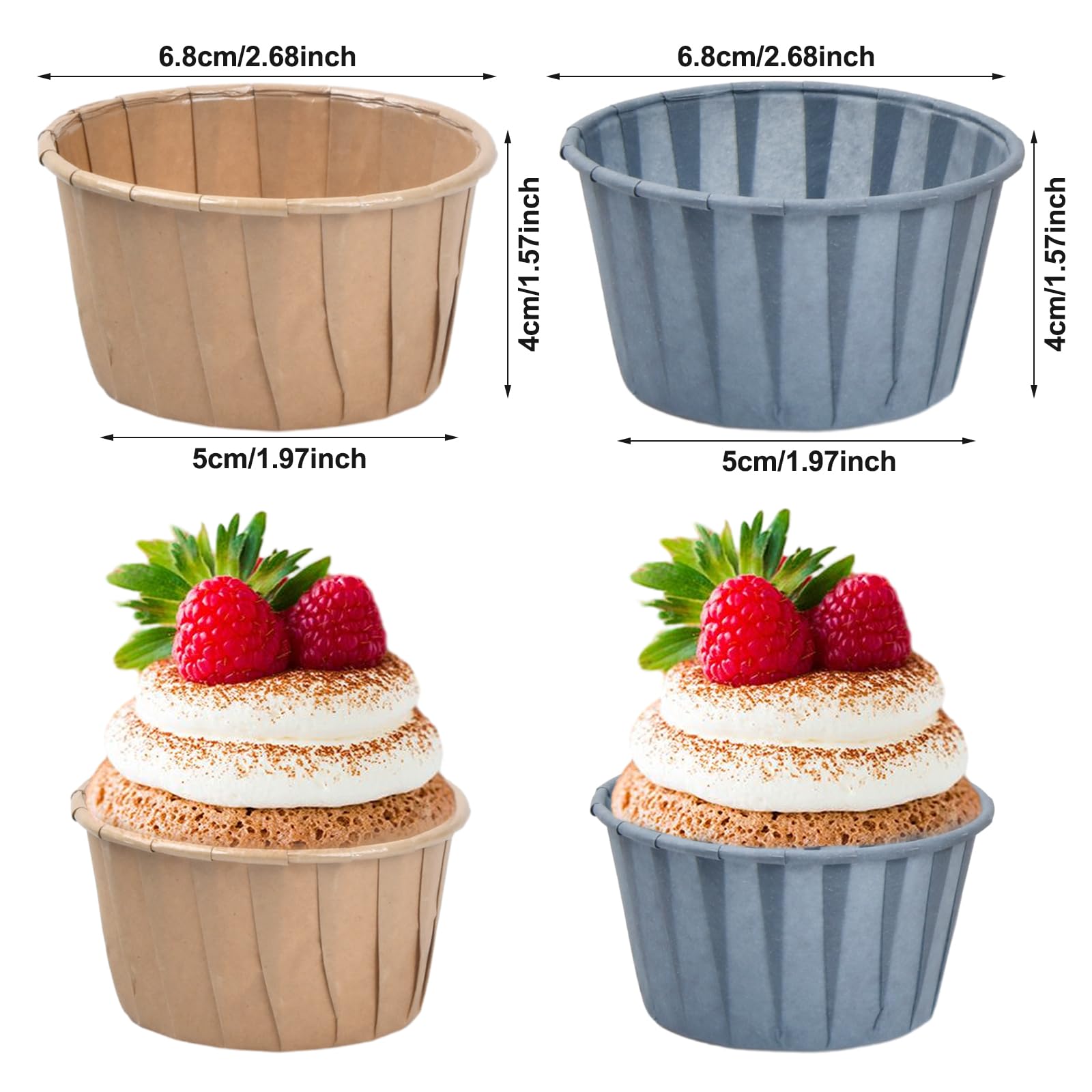 Pirottini Per Cupcake Resistenti Al Forno - 100 Pezzi Blu E Marrone - Foto 9