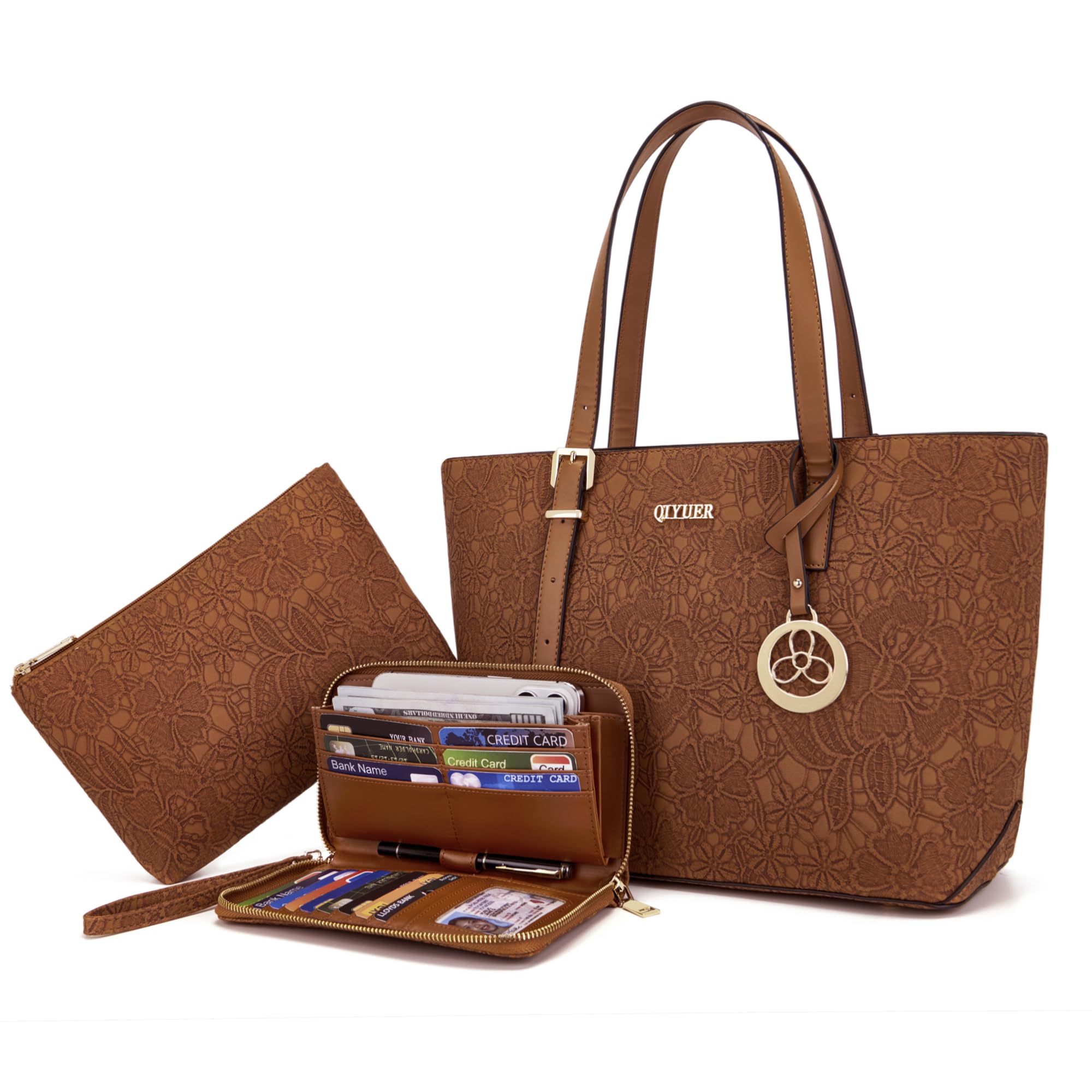 Women Purses Handbags Wallet Sets Shoulder Bags Top Handle Satchel Tote Purse Work Bag Set With Matching Wallet 3pcs