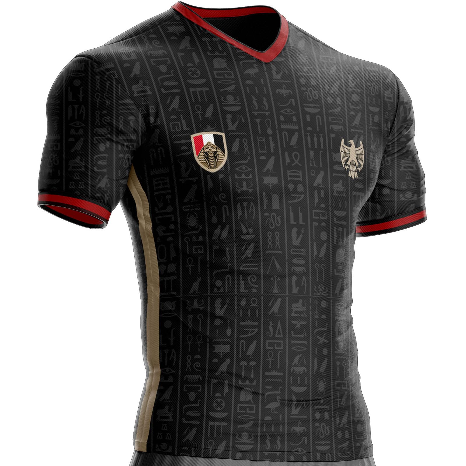 Egipt Football EG-115 Wygodna koszulka z mikrofibry, prezent, z flagą, koszulka piłkarska