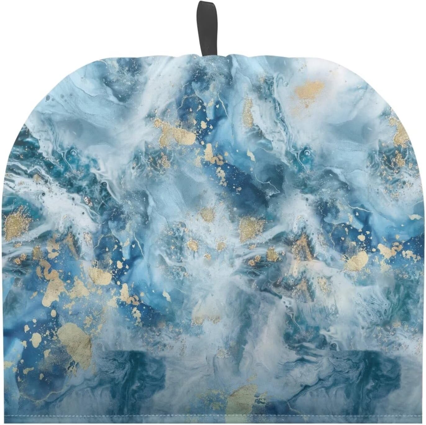 Tea Cozy for Teapot Kitchen Accessory Tea Pot Cosy Insulated Thermal Kettle Cover Breakfast Warmer Washable for Home Kitchen Tabletop Decoration, Blue Gold Marble