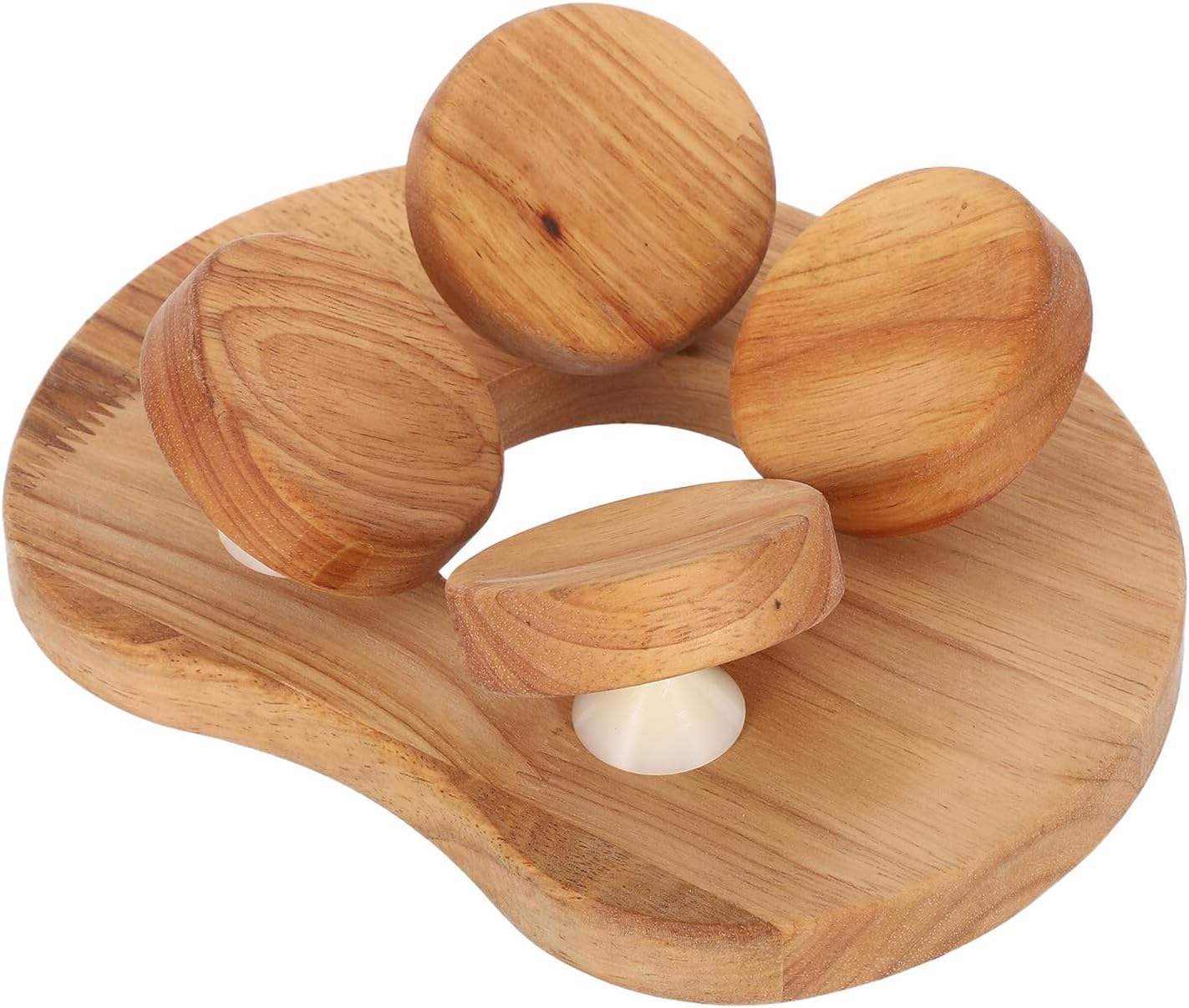 TOYANDONA Wooden Sauna Headrest and Lumbar Support Pillow for Steam Room Spa – Ergonomic Backrest Cushion with Rotatable Disc for Neck and Lower Back Massage