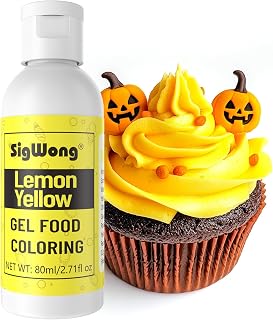 Gel Food Coloring - 80ml Lemon Yellow Flavorless Gel Based Food Color Dye, Vibrant Edible Concentrated Food Coloring for Cake Cookie Decorating, Easter Egg, Icing, Fondant, Baking, Macaron - 2.71 Fl.Oz Bottles