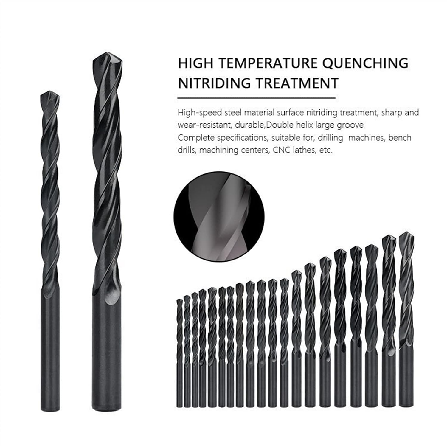 Drill Nitride Coating Twsit Bit for Wood Metalwoerking Drilling Hole 1Pcs(9.0mm)