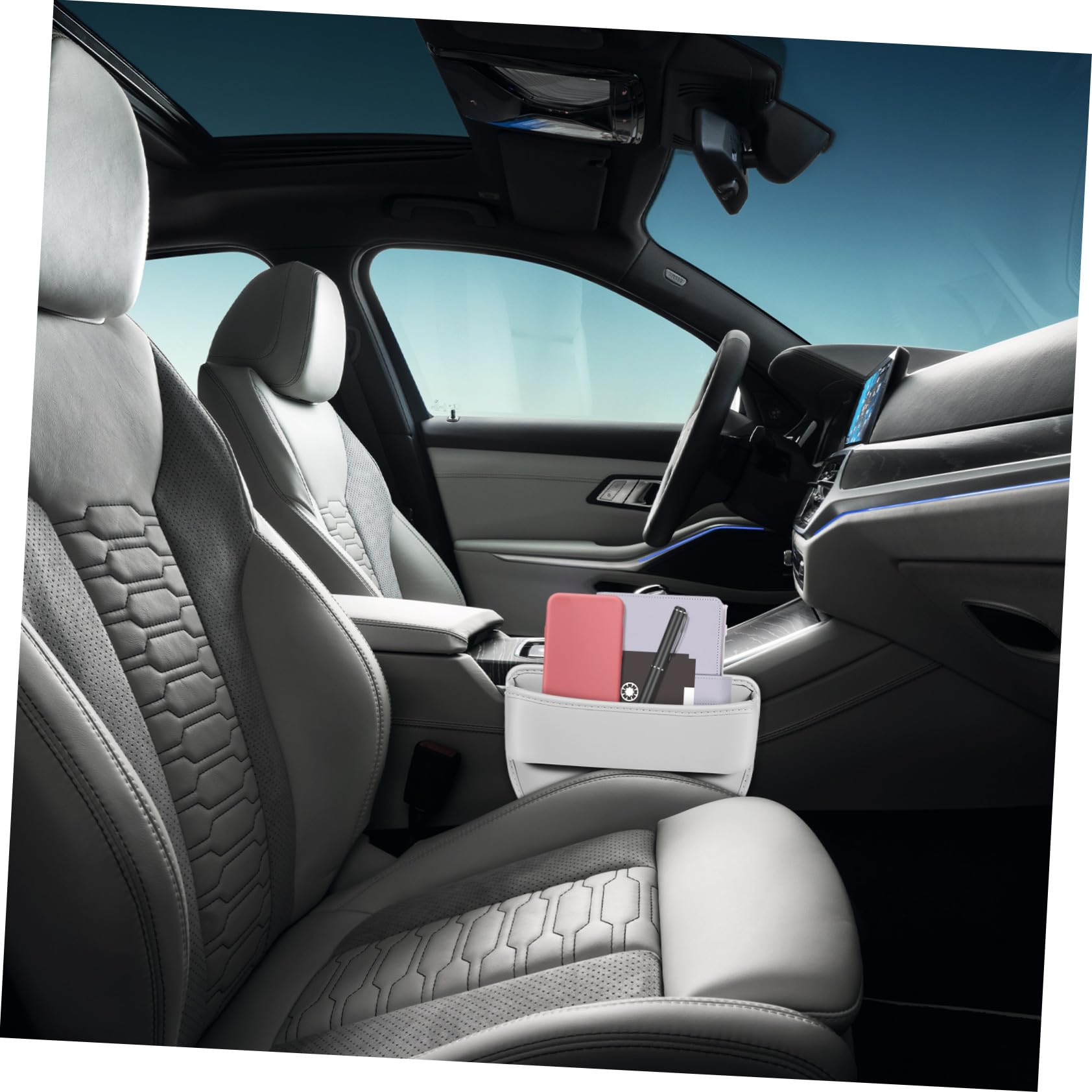 Hemobllo 2 piezas Organizador para Coche Resistente Relleno para Huecos de Asiento Almacenamiento y Multifuncional para Teléfono y Snacks Unidades