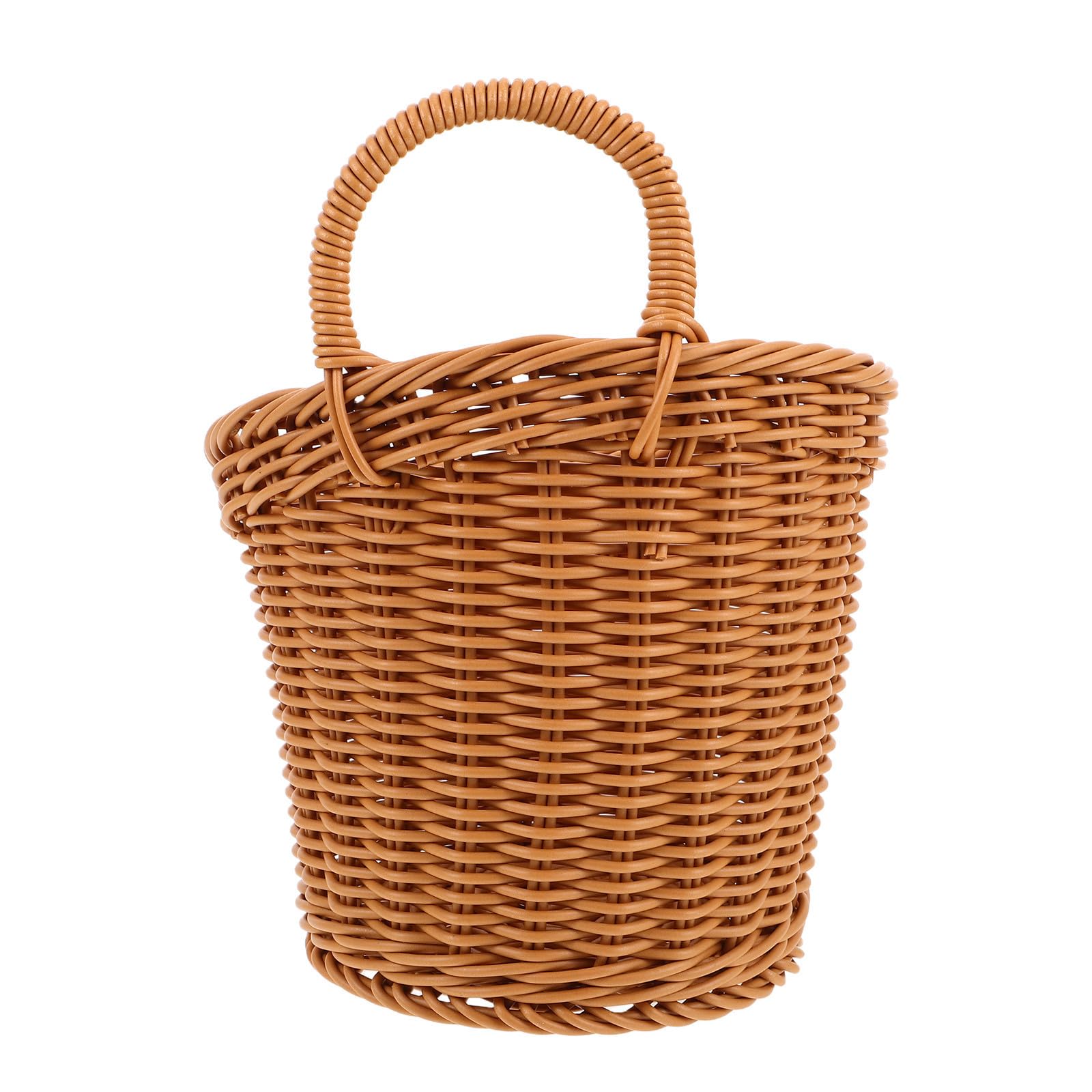 Cesta de cocina tejida en plástico resistente para verduras y utensilios