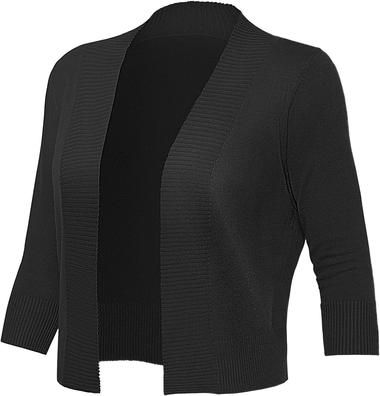 Women's 3/4 Sleeve Cropped Cardigan Sweaters Open Front Bolero Short Shrugs S-XL - Image 5