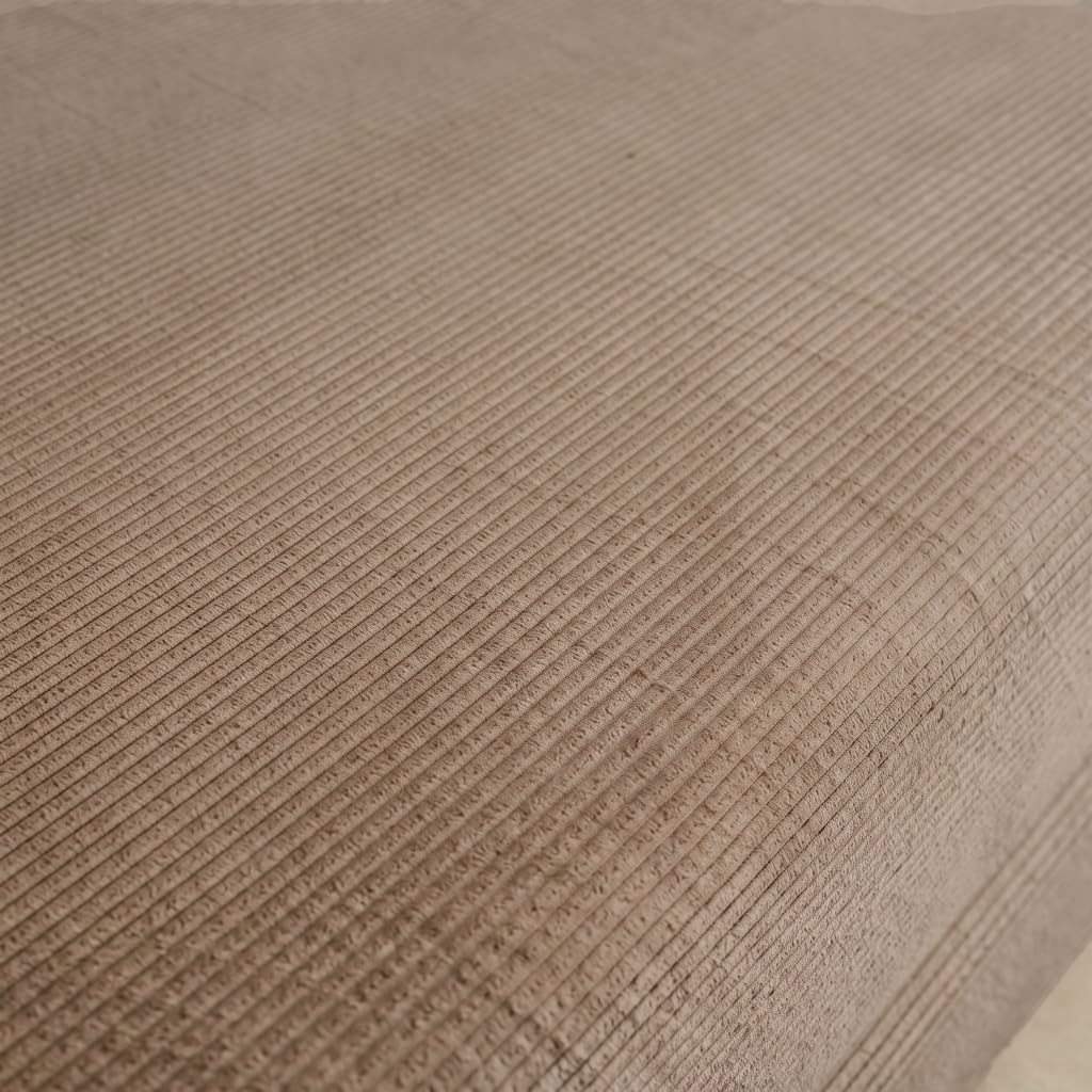 Alice's Garden sweeek - Canapé Vintage Convertible 3 Places en Velours côtelé Taupe et Armatures chromées L 200 x P 100 x H 72cm - Seventies
