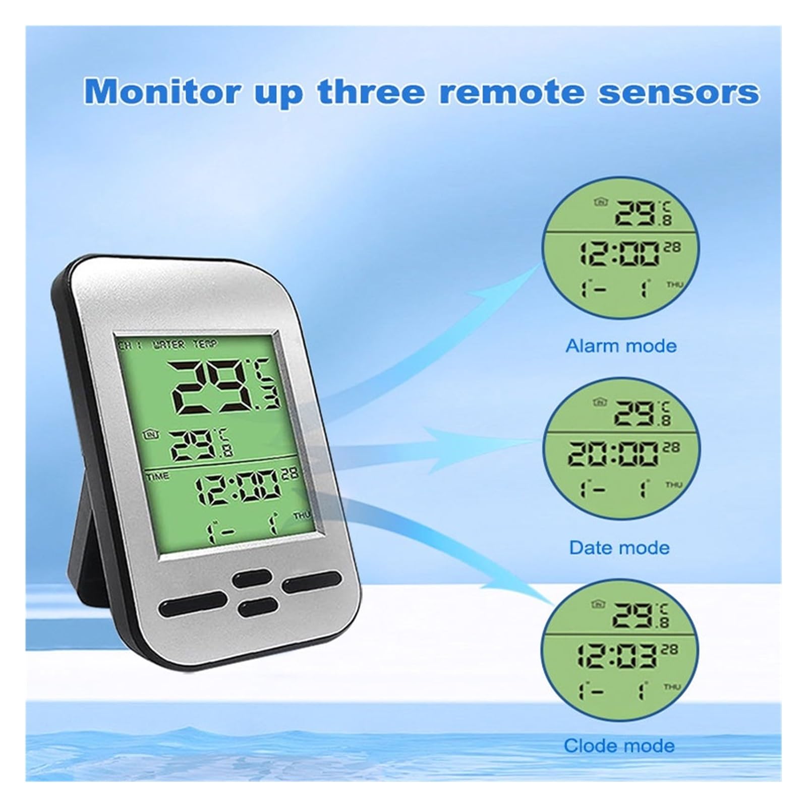 Termometr Basenowy Inteligentny Bezprzewodowy Cyfrowy Termometr Basenowy, Monitor Temperatury I Wilgotności W Pomieszczeniach, Wodoodporny Wyświetlacz LCD, Czujnik Temperatury łAtwy W UżYciu