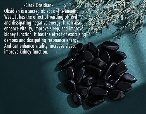Miniatura 2 de MAIBAOTA Piedras de cristal de obsidiana negra, cristales curativos naturales pulidos a granel, piedras de cristal de equilibrio energético, jarrón,