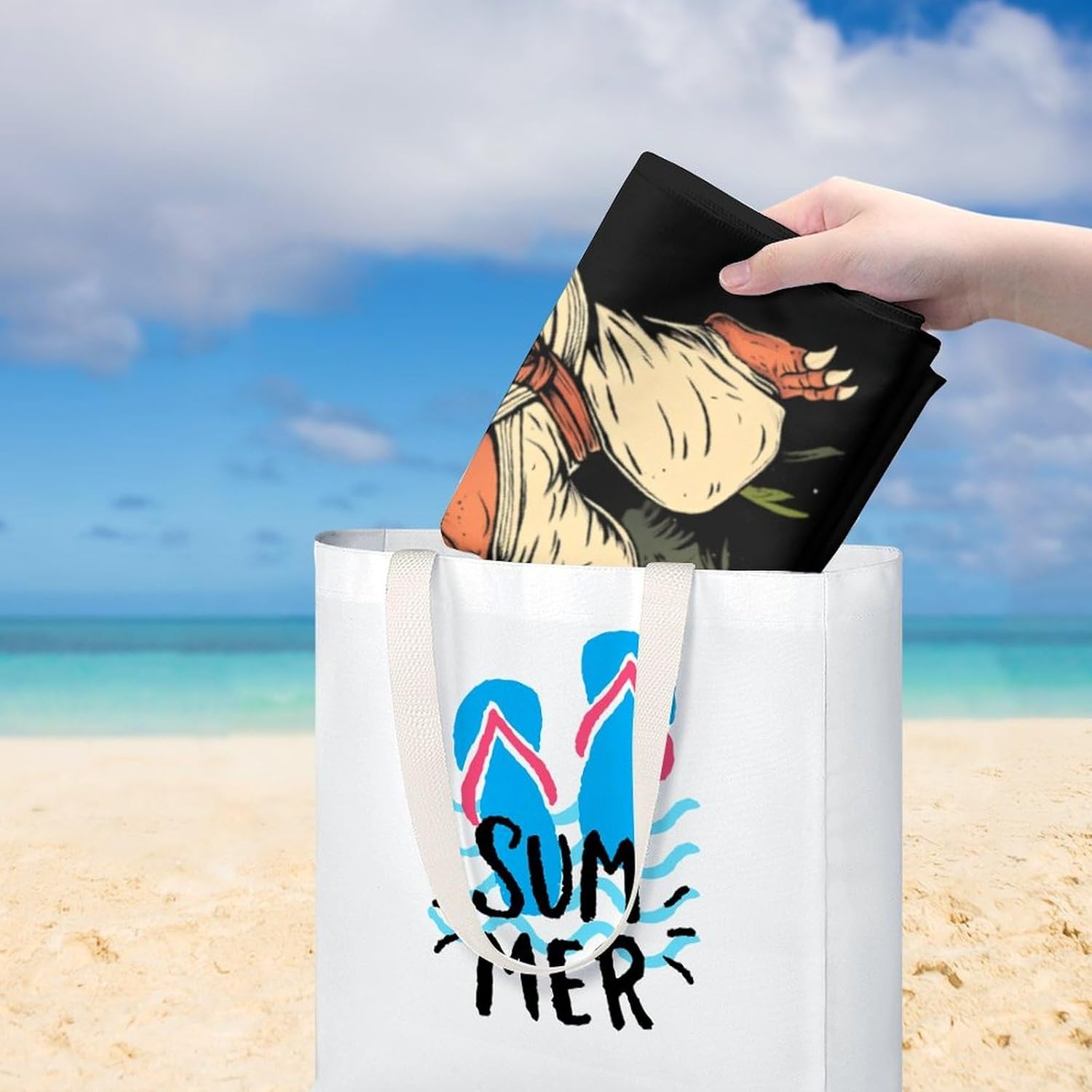 Jiu Jitsu Dinosaur Oversized Beach Towel Soft Absorbent Pool Bath Swim Towels for Adults Travel Vacation Gifts 130x80cm