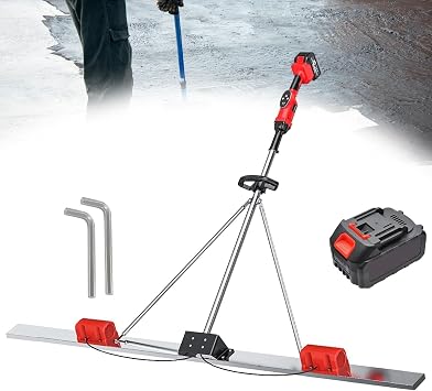 Concrete Vibrating Tool Concrete Tools Finishing Power Screed Electric Motor Cordless Electric Cement Leveling Tamper Ruler Screed Cement Finishing Vibrating Machine Concrete Vibrating Tool1 Battery,