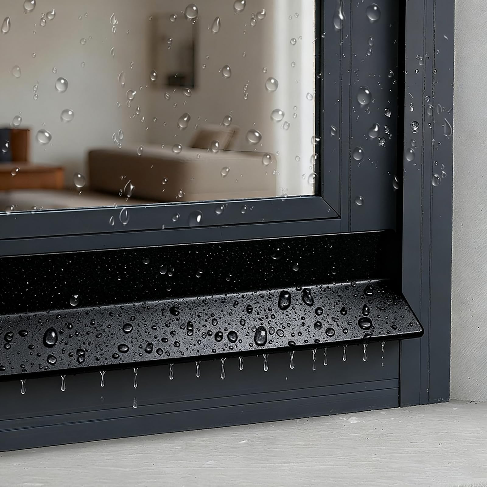 Barra de protección autoadhesiva para ventanas de 3,5 cm x 5 m en color negro de goma