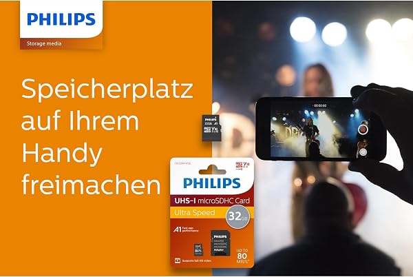 Philips 32 GB Class 10 Micro SDHC Memory Card with Adapter - 5
