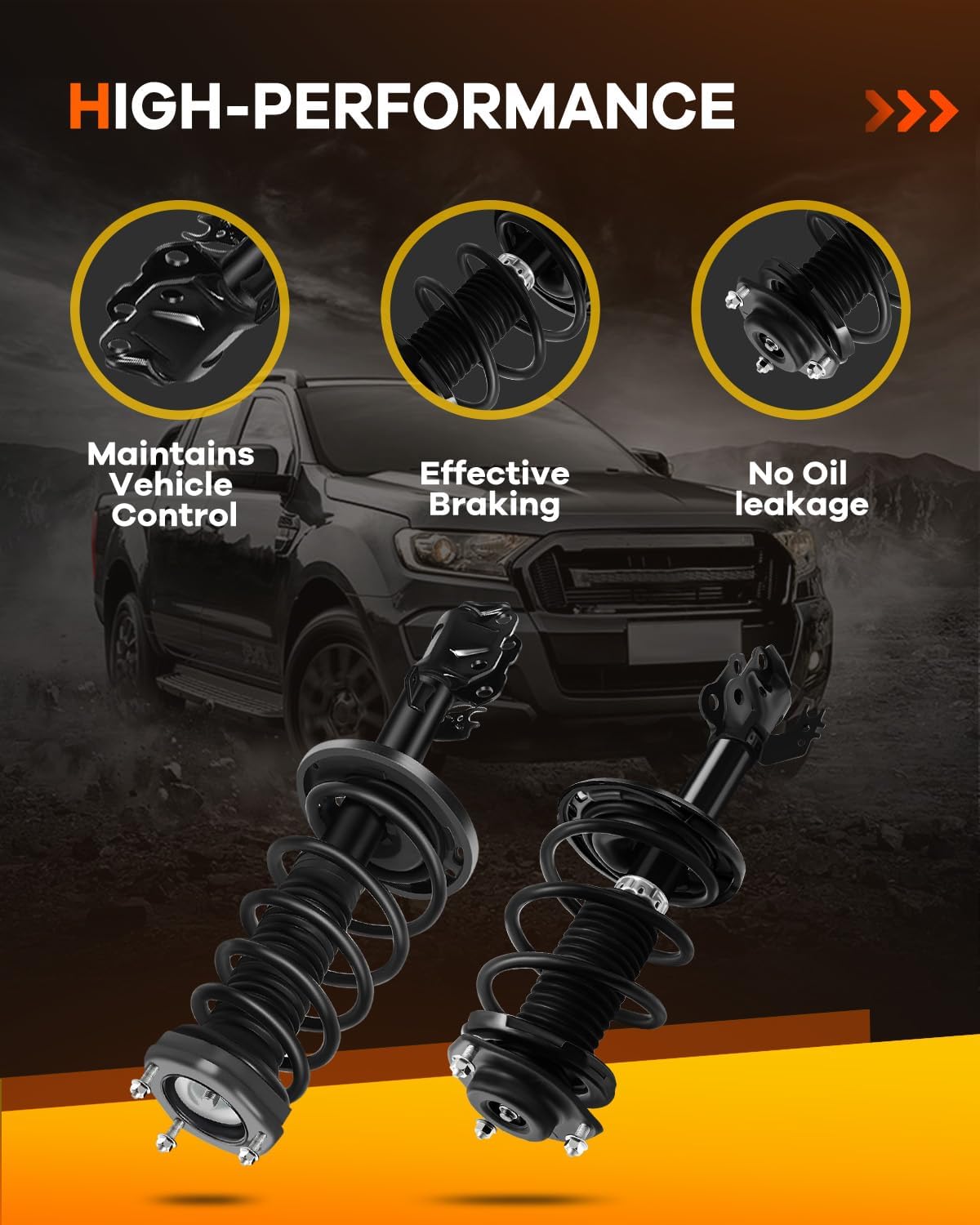 172940 172942 Front Rear Shocks Struts for Toyota, OCPTY Complete Strut Spring Assembly Shock Absorbers Fits 2012 2013 2014 2015 2016 2017 for Toyota for Camry Amortiguadores 172941 172943 - Set of 4