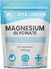 Magnesium Glycinate 1000mg | 60 Vegan Capsules not tablet, gummies or powder High Strength Magnesium Bisglycinate Elemental | UK Made