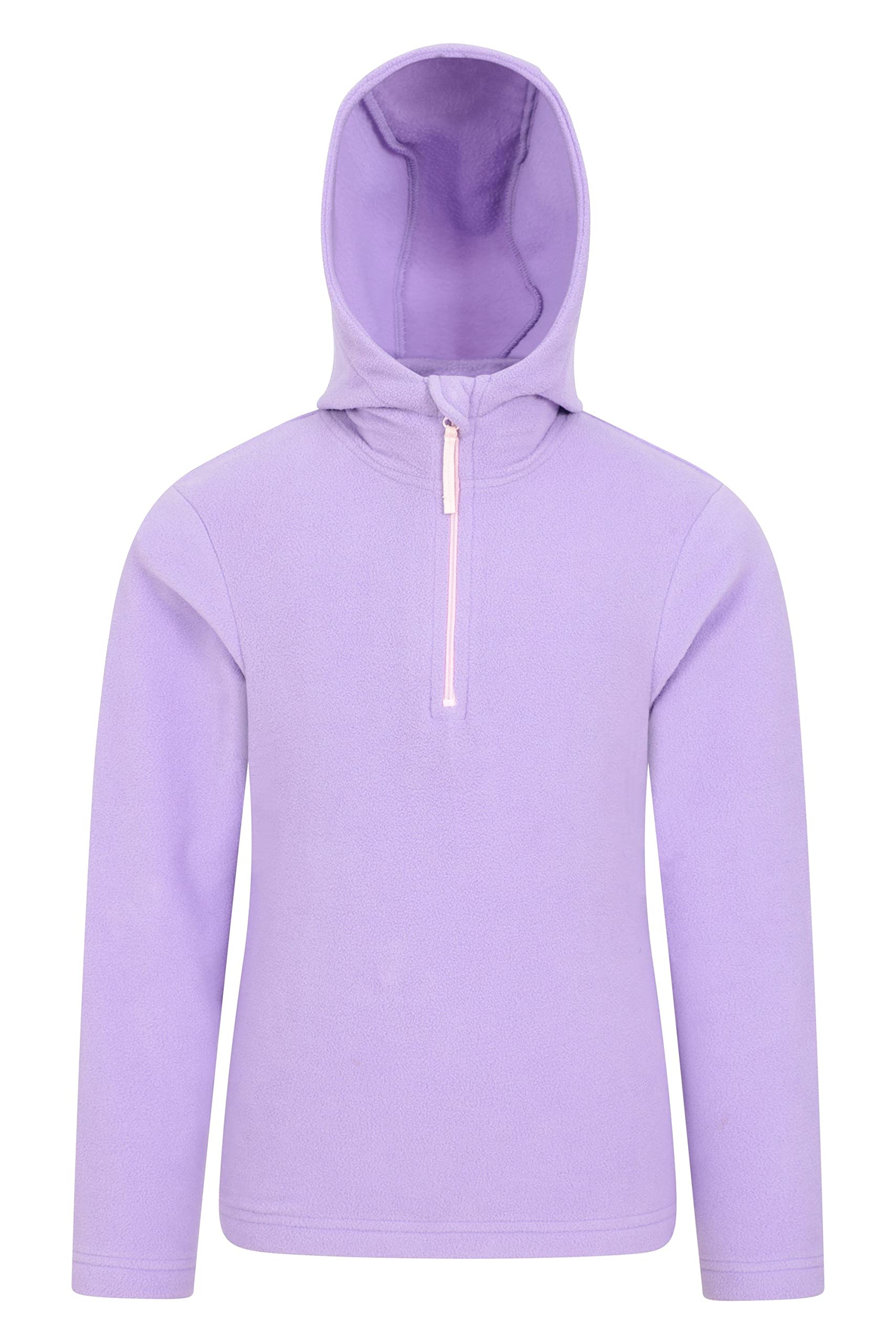 Mountain Warehouse Camber Kids Microfleece Hoodie - Breathable, Lightweight, Anti-Pill & Quick Dry Microfleece Pullover for Boys & Girls - For Spring Summer & Walking Lilac Kids Size 3-4 Years