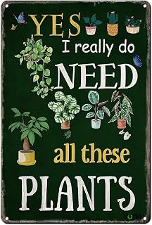 VOTHI 'Yes I Really Do Need All These Plants' Funny Metal Garden Sign - 8x12 Inch Rust-Proof Aluminum Wall Decor for Farmhouse, Kitchen, Yard