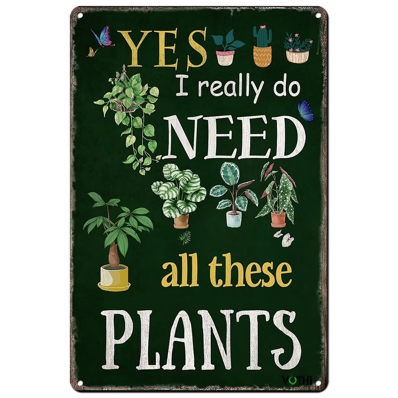 rayprint Funny Garden Metal Tin Signs-Metal Tin Signs Exquisite Wall Art Decor Inspirational Gift Positive Affirmations Hanging for Office Classroom Home Living Room Bedroom Wall Decor 8"x12"