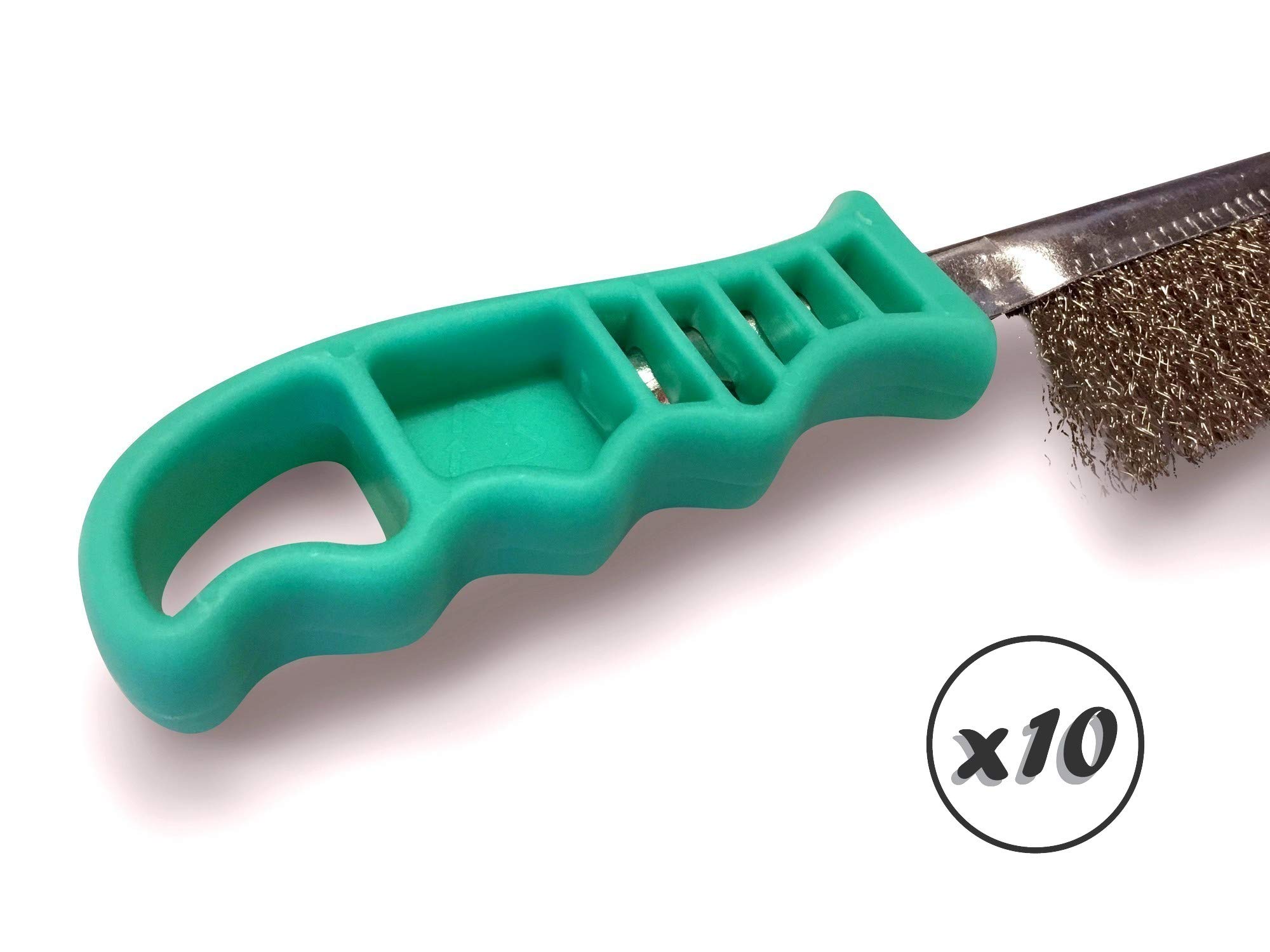 Cepillo de mano metálico convexo | Pack de 10 | 1 fila de acero inoxidable 0,30 | Cepillo y limpieza de óxido o soldaduras | Uso ocasional o intensivo | SKRIB | Kibros 8SPIVIx10