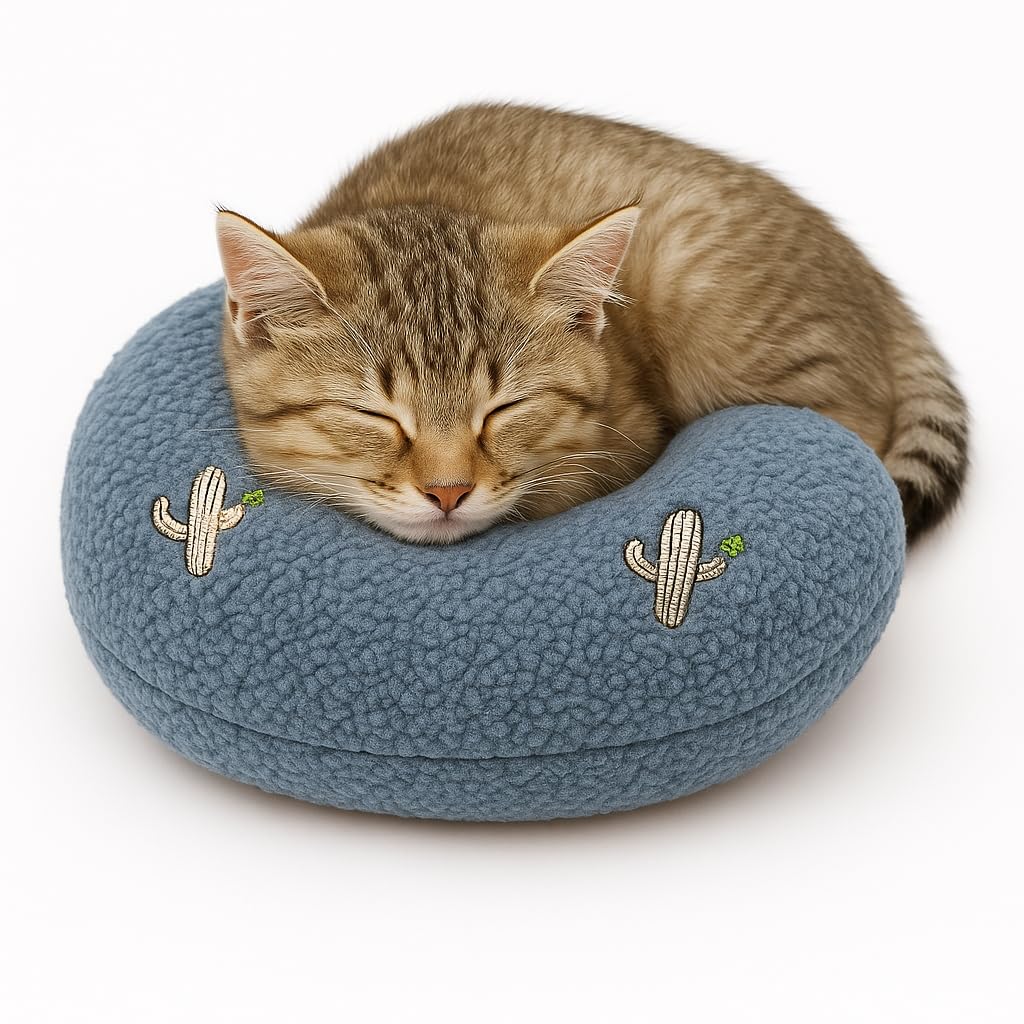 U-Shaped Pet Pillow for Cats & Small Dogs, Plush Headrest Cushion