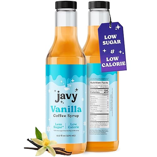 Javy - Jarabe de café premium, bajo en calorías, bajo en azúcar, jarabe saborizante de café, accesorios de barra de café. Ideal para aromatizar todo