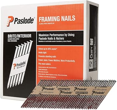 Paslode Brite 30 Degree Framing Nails, 3" x .120", Smooth, 2500 Ct