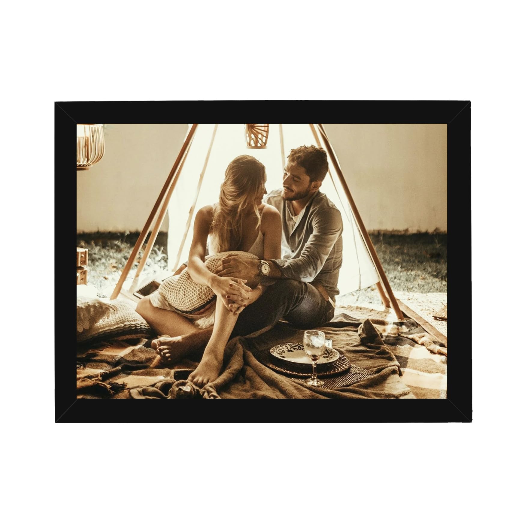 FA6 Wood Personalized Wall Photo Frame With Photo Upload Gift For Couple- Black Customized Horizontal Photo Frame For Anniversary Valentine Day (5X7 Inch) Set Of 1, Rectangular-image-3